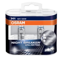 Автолампа галогенная OSRAM H1 NIGHTBREAKER UNLIMITED + 110% 12V 55W (2шт.)