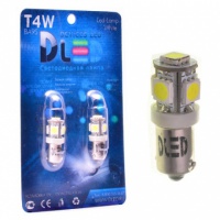 Светодиодная автомобильная лампа DLED T4W - 5 SMD 5050 (2шт.)